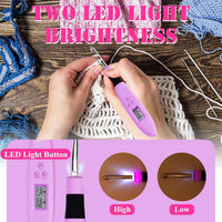 Counting Crochet hook Kit with 18 Different Size Interchangeable Crochet Needle, Light Up Crochet Hooks for Stitch &